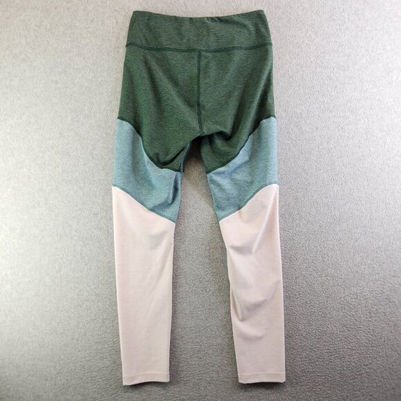 Outdoor Voices Leggings Womens M Green Pink Chevron Mid Rise Ankle Workout - Picture 4 of 13